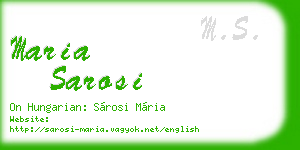 maria sarosi business card