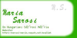 maria sarosi business card